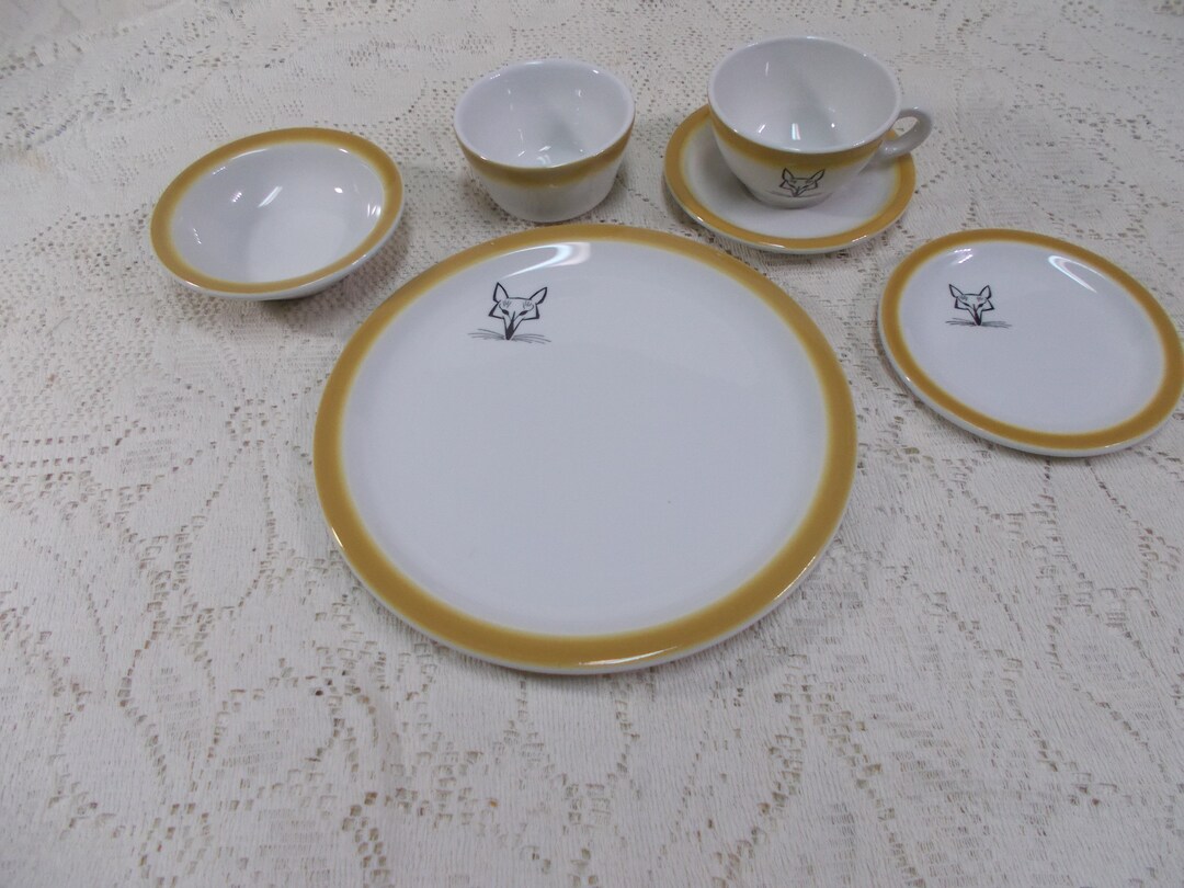 Vintage Walker China Restaurant Ware 6 Piece Place Setting Etsy
