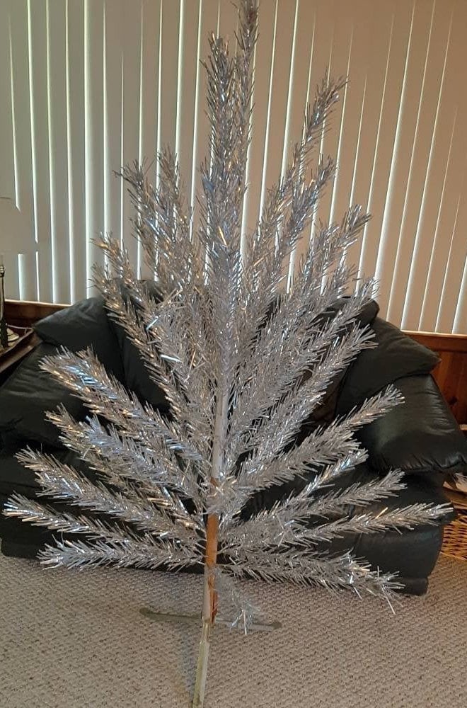 Vintage Silver Aluminum Christmas Tree 