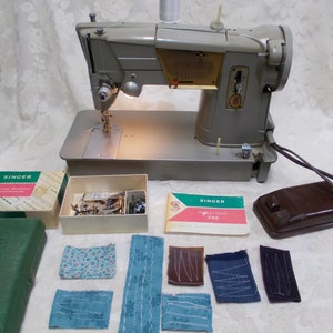 Vintage 1960s Singer Style-O-Matic 328K Sewing Machine-Heavy Duty w/Manual/Attachments/9 Cams/Working Light image 1