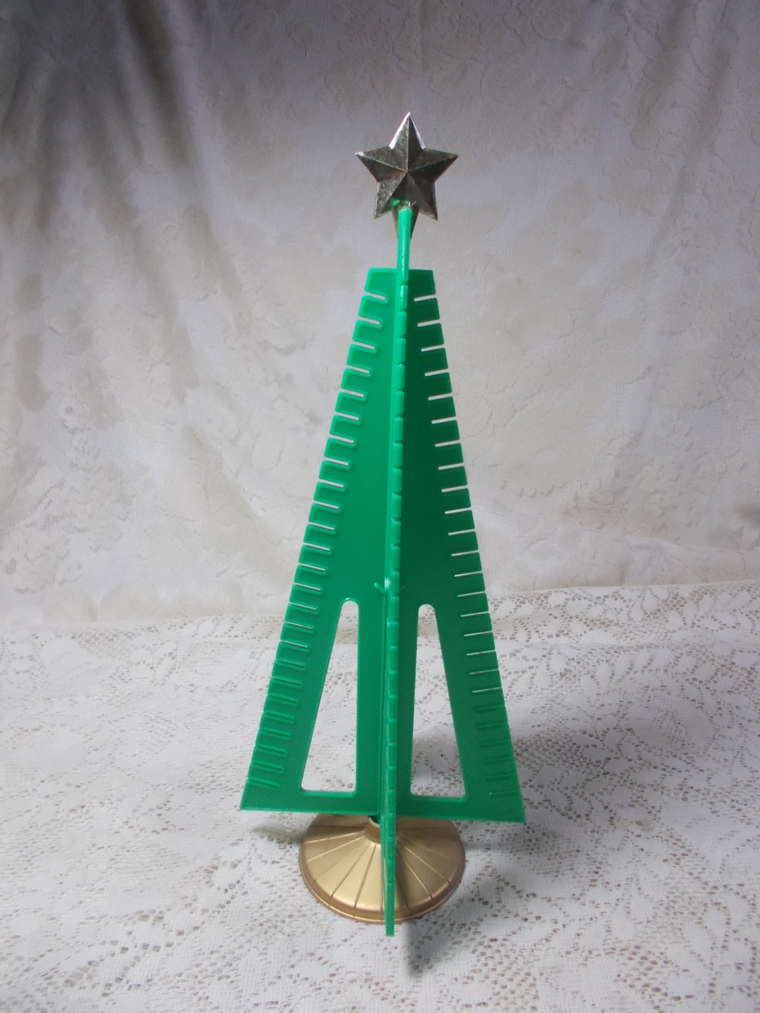 Vintage Christmas Tree Card Holder With Star15 Tallcan Etsy