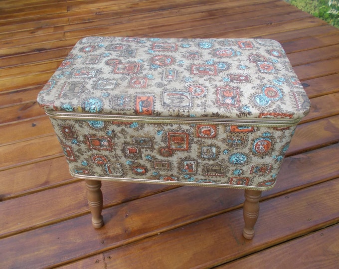 Vintage Burlington Sewing Bench/box/stool/storageremovable Legsmid