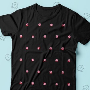 Kirby camiseta negra - Kirby inspirado camiseta -Disponible para hombre-seńora-juventud tamaño