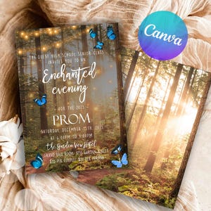 Enchanted Forest Birthday Invitation, Rustic Woodland Fairy Invitation, Magical Garden Fairy Dust, Whimsical Enchanted Birthday Party, Canva