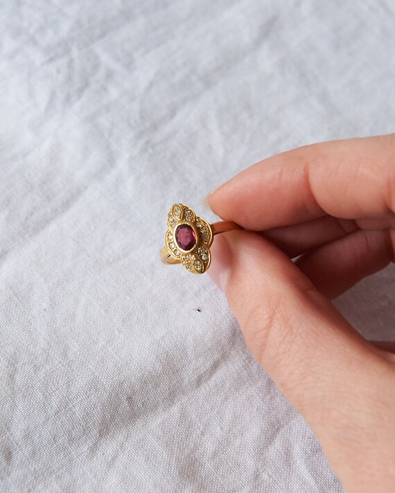 Diamond & Ruby 9ct Gold Ring - image 7