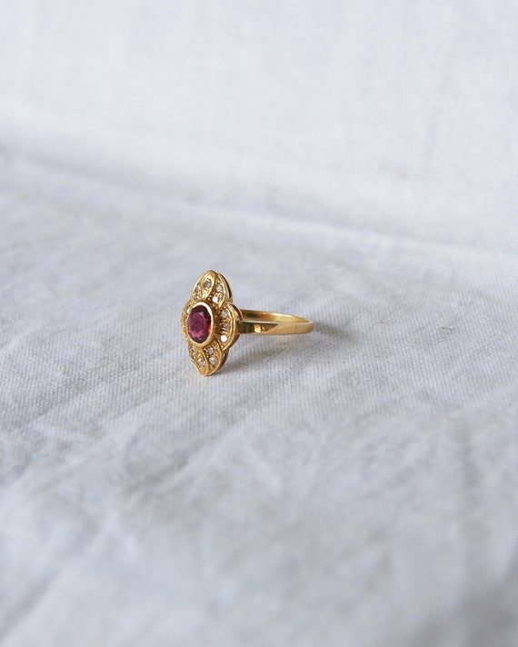 Diamond & Ruby 9ct Gold Ring - image 4