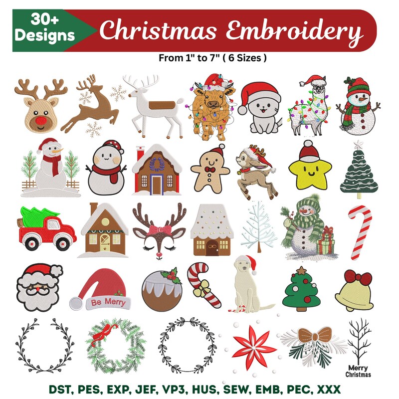 Christmas Embroidery - Etsy