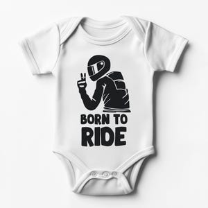 Baby Body – Born to Ride – Grappige romper met spreuk – Perfect cadeau voor motorrijders en bikers