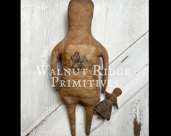 Primitive Folk Art Instant Download PDF Sewing E-pattern Dear Old Doll by Walnut Ridge Primitives