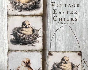 Vintage Spring Easter Chicks Instant Download Primitive Farmhouse Decor Pattern with Images by Walnut Ridge Primitives