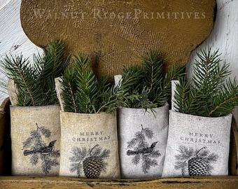 Primitive Farmhouse Sewing Pattern Merry Little Christmas Pockets Instant Download by Walnut Ridge Primitives