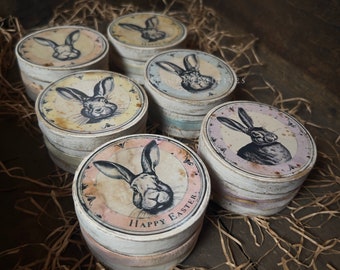 Primitive Spring Easter Bunny Boxes Instant Download Tutorial with Printable Graphics by Walnut Ridge Primitives