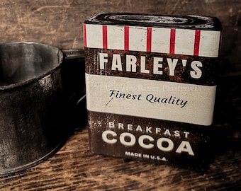 Instant Download Make Do Faux Vintage Kitchen Tin Pattern with Printable Graphics - Breakfast Cocoa