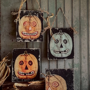 Primitive Halloween Pattern Jack-O-Lantern Pumpkin Boards PDF Epattern by Walnut Ridge Primitives