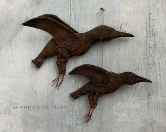 Primitive Folk Art  Instant Download E-Pattern As the Crow Flies by Walnut Ridge Primitives