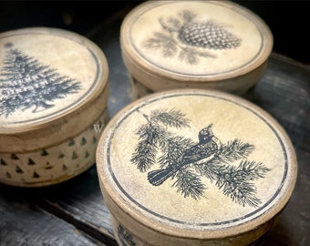 The Pines Christmas Boxes Primitive Folk Art Instant Download Pattern with Printable Graphics