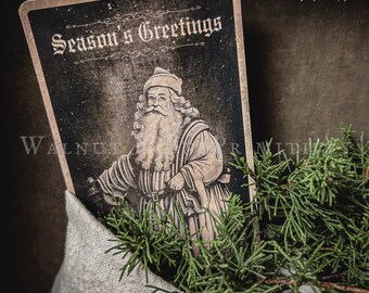 Primitive Christmas Vintage Santa Printable Digital Download Graphics by Walnut Ridge Primitives