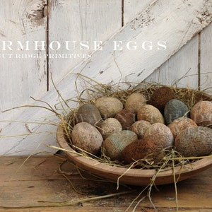 Primitive E-pattern Farmhouse Eggs Easter Instant Download PDF Pattern by Walnut Ridge Primitives