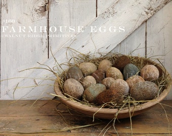 Primitive E-pattern Farmhouse Eggs Easter Instant Download PDF Pattern by Walnut Ridge Primitives