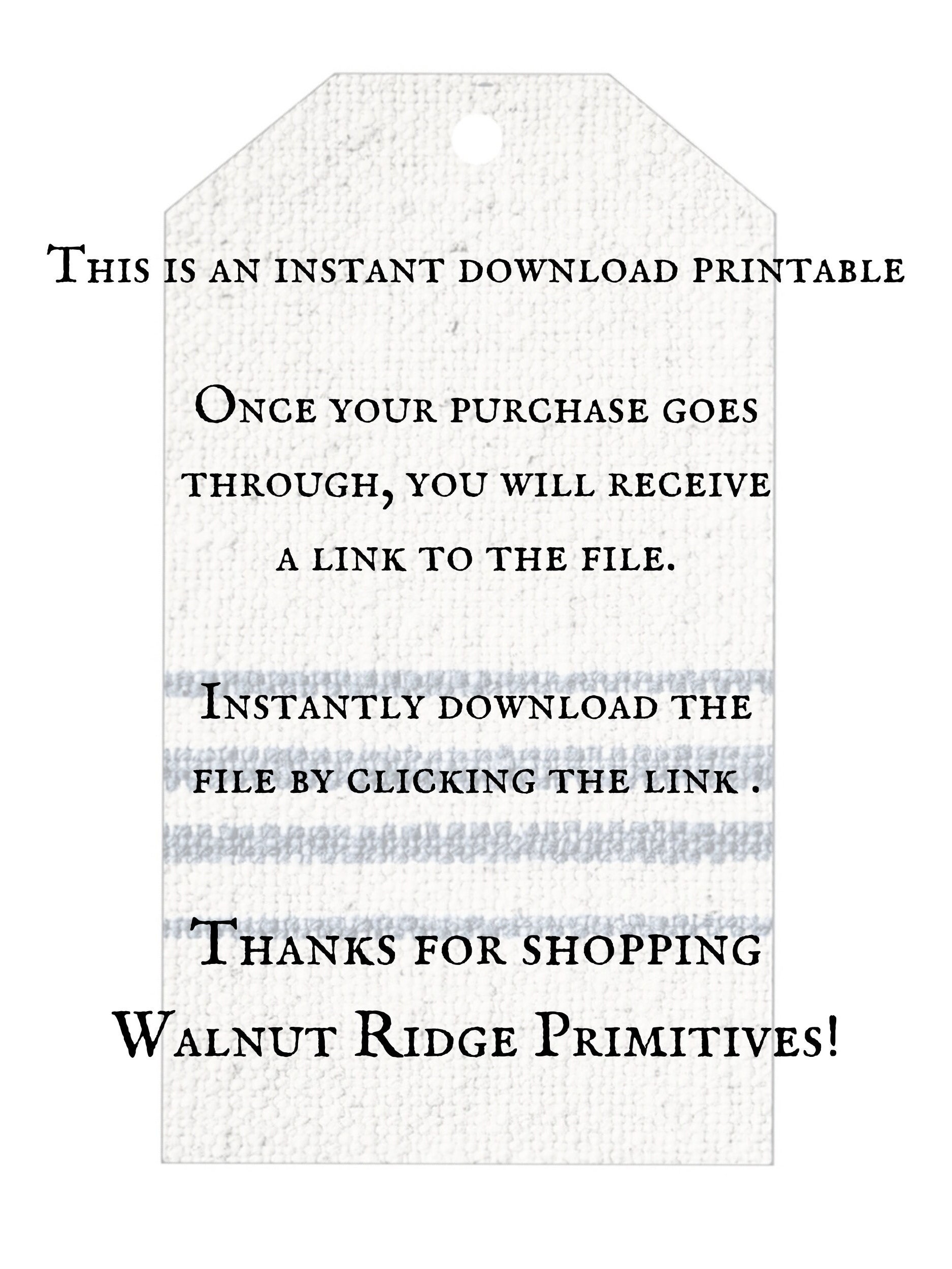 Vintage Farmhouse Grain Sack Printable Hang Tags Set Instant - Etsy