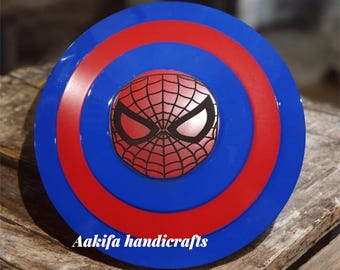 Réplica del escudo de Spider-Man de aluminio de 12 pulgadas: ideal para cosplay o exhibición, ideal para niños y colección de superhéroes.