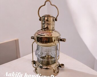 Nautisch anker olielamp bootlamp maritiem schip lantaarn 14" messing en koper kerstcadeaus.
