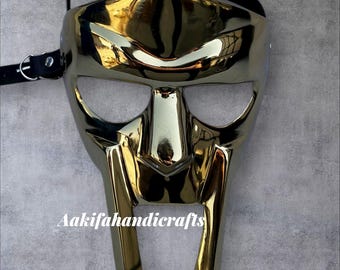 New MF Doom Gladiator Mask Mad-villain Golden Finish Hand-forged