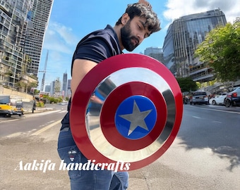 Réplica del escudo del Capitán América en aluminio de 22" (para cosplay o exhibición)