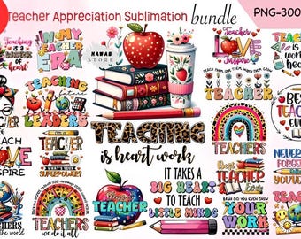 Teacher Appreciation PNG Bundle, Boho Designs (Digital Download)