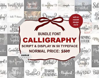 Paquete de fuentes caligráficas: fuentes manuscritas para Cricut, Silhouette y diseño digital.