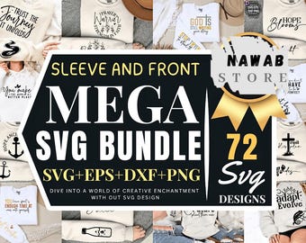 Pacote Mega de SVGs para Manga e Frente – Designs de SVG e PNG para Mangas, Afirmações Positivas, Amor Próprio, Camisetas com Frases Motivacionais