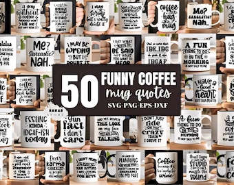 Funny Office Coffee Mug SVG Bundle: Sarcastic Quotes (Digital Files for Cricut, Silhouette