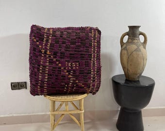 Handgemachter marokkanischer Pouf: Vintage Berber Stern Ottomane, Vintage Geschenk