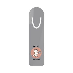 Coffee First Bookmark - Cute Cat Design, Book Lover Gift, Reading Accessory, Literature Decor