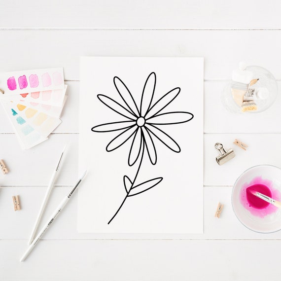 Daisy Flower Coloring Page For Girls Fun Summer Coloring