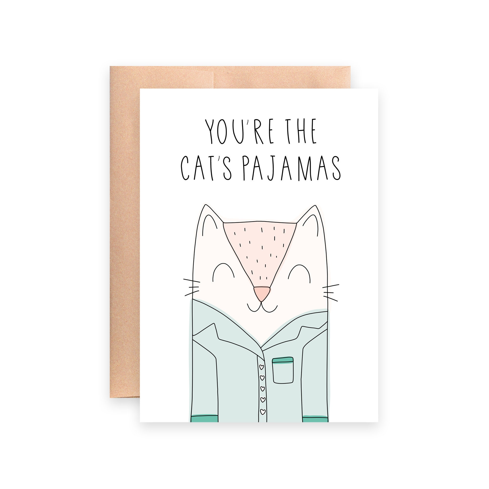 You're The Cats Pajamas Funny Printable Greeting Card For Etsy