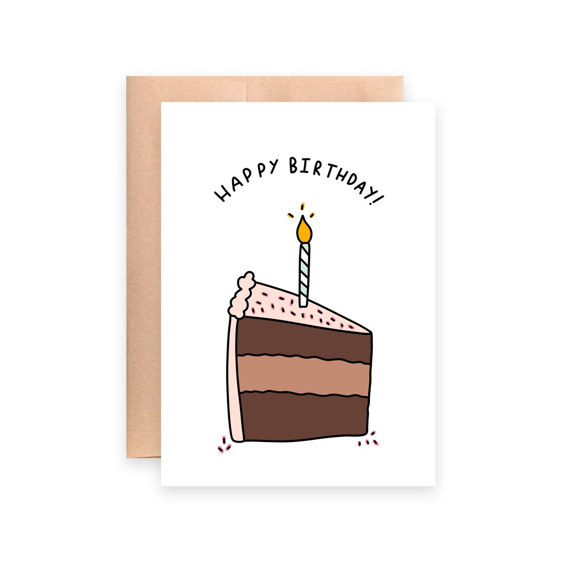 Happy Birthday Chocolate Cake Printable Birthday Card | Etsy