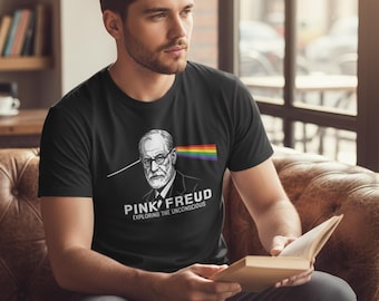 Pink Freud Shirt - Sigmund Freud Parody T-Shirt, Psychology Art Tee, Exploring the Unconscious, Funny Intellectual Graphic Shirts