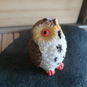 Cute Feathered Owl Figurine, Miniature Resin Bird for Fairy Garden, Tiny Terrarium Animal Decor, Woodland Creature Statue