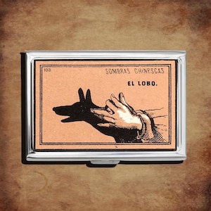 vintage shadow puppet instruction El Lobo Art Cigarette Case Nouveau Multifunctional Clip Design Credit Cards Holder