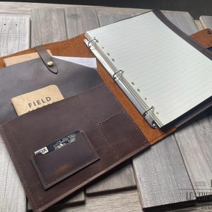 Personalized Leather Portfolio Binder: Zippered Padfolio Organizer