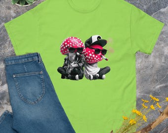 Elegante t-shirt con funghi