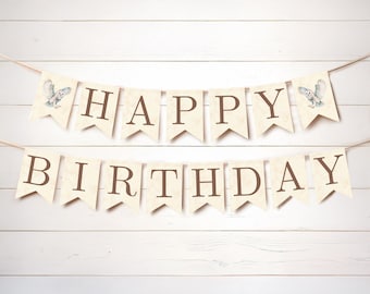 Bandeirinhas personalizadas para festa de aniversário com tema de bruxo, modelo para download digital e impressão.