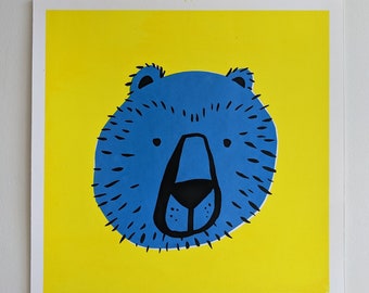 Bear Face Screen print