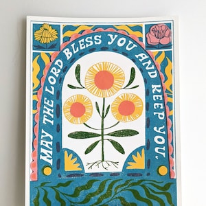 Handgedruckt May the Lord Bless You and Keep You Siebdruck