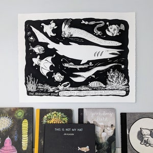 Glow in the Dark Midnight Zone Ocean Animal Screen Print