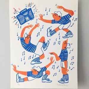 Dancing dude screen print