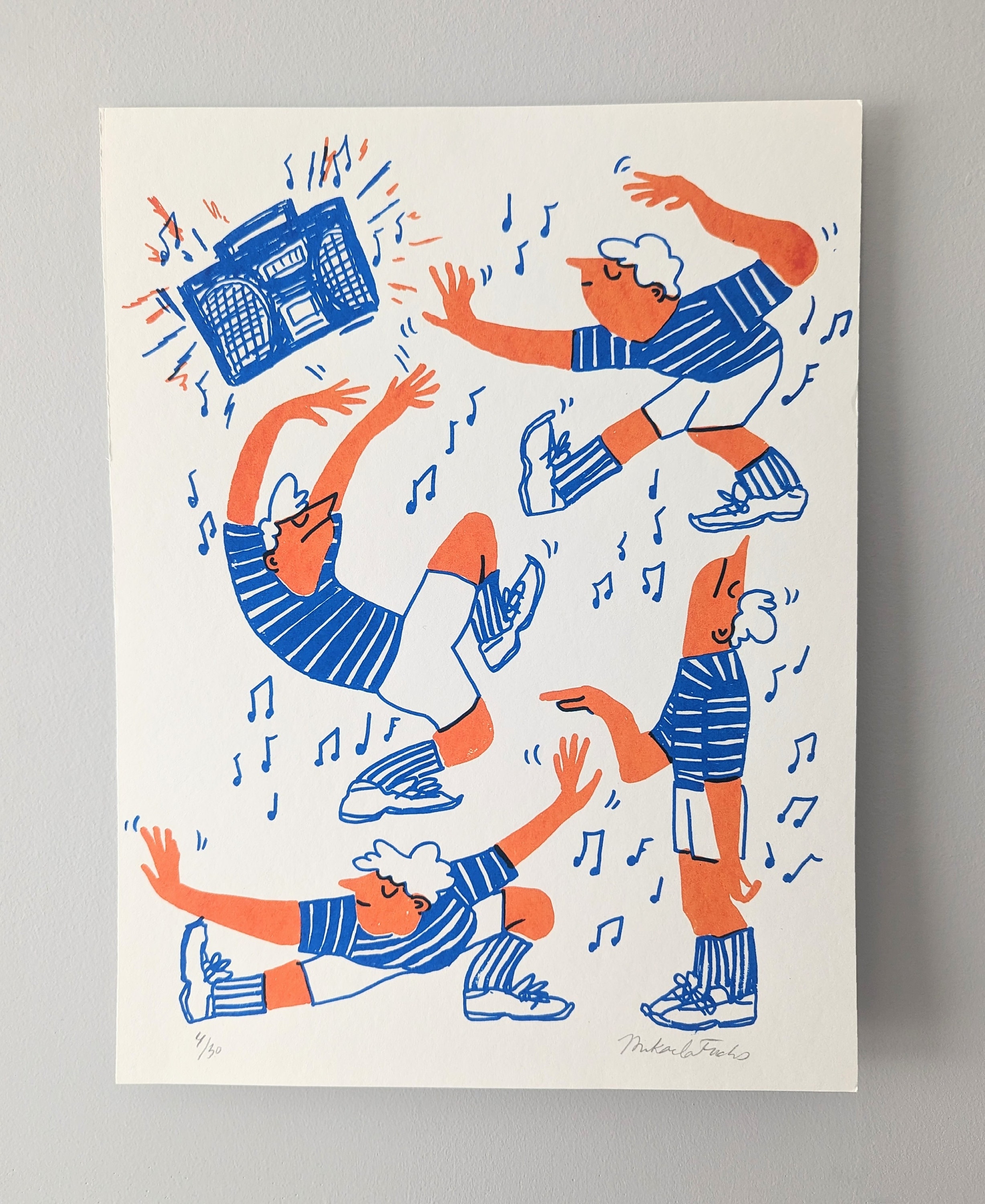 Dancing dude screen print