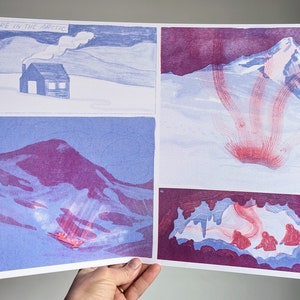 Arctic Hollow Earth entrance Risograph