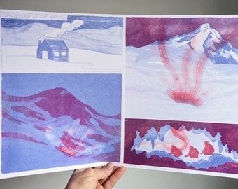 Arctic Hollow Earth entrance Risograph