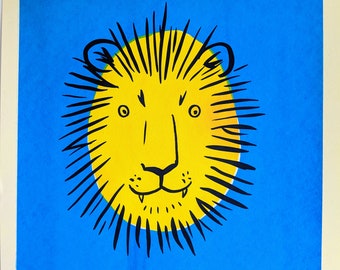 Lion Face Screen print